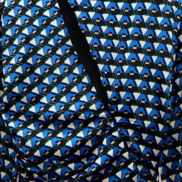 ZARA BLOGGER FAVORITE GEOMETRIC PRINT DRESS BLUISH - Picture 11 of 11